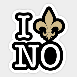 I Fleur de Lis New Orleans (White Lettering) Sticker